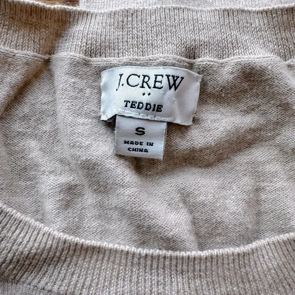 J. Crew Factory Cotton Teddie, heather light khaki, small. Fresh from drycleaner - Picture 5 of 14